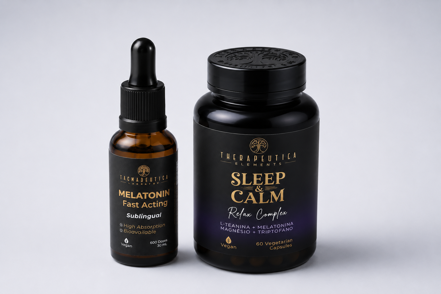 Kit Sono Profundo com Melatonina Sublingual e Sleep & Calm Relax Complex